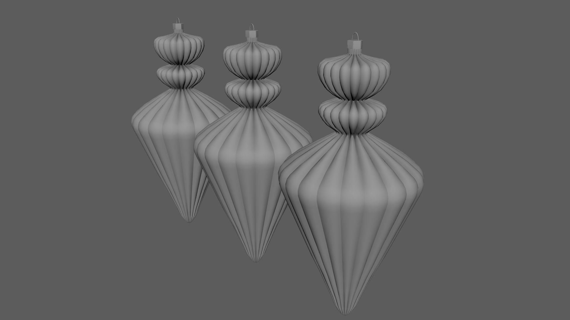 Christmas Tree Ornament Set10 - Blue White Low-poly 3D model_8