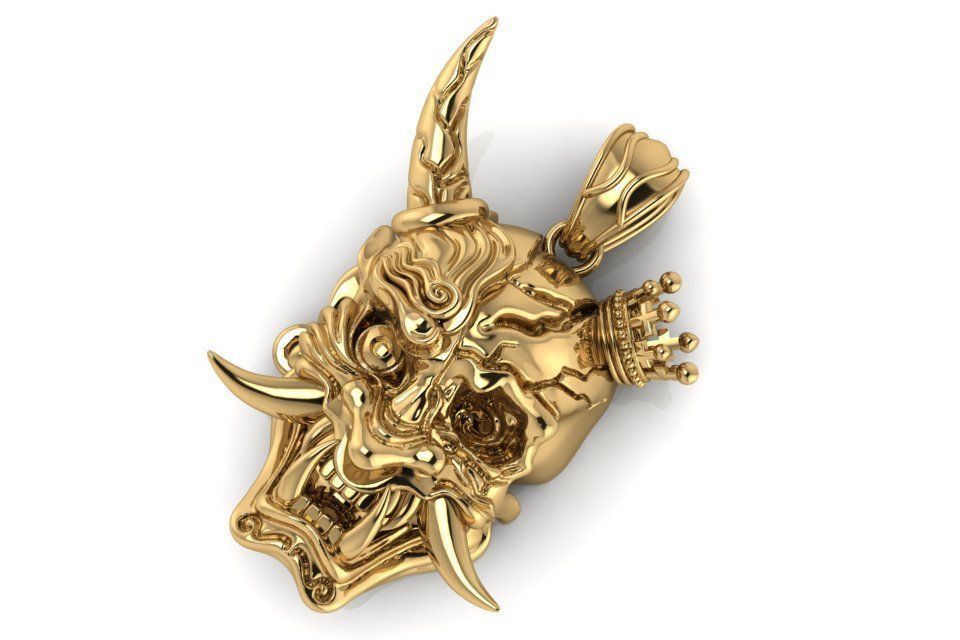 PENDANT DEMON SKULL 3D print model_3