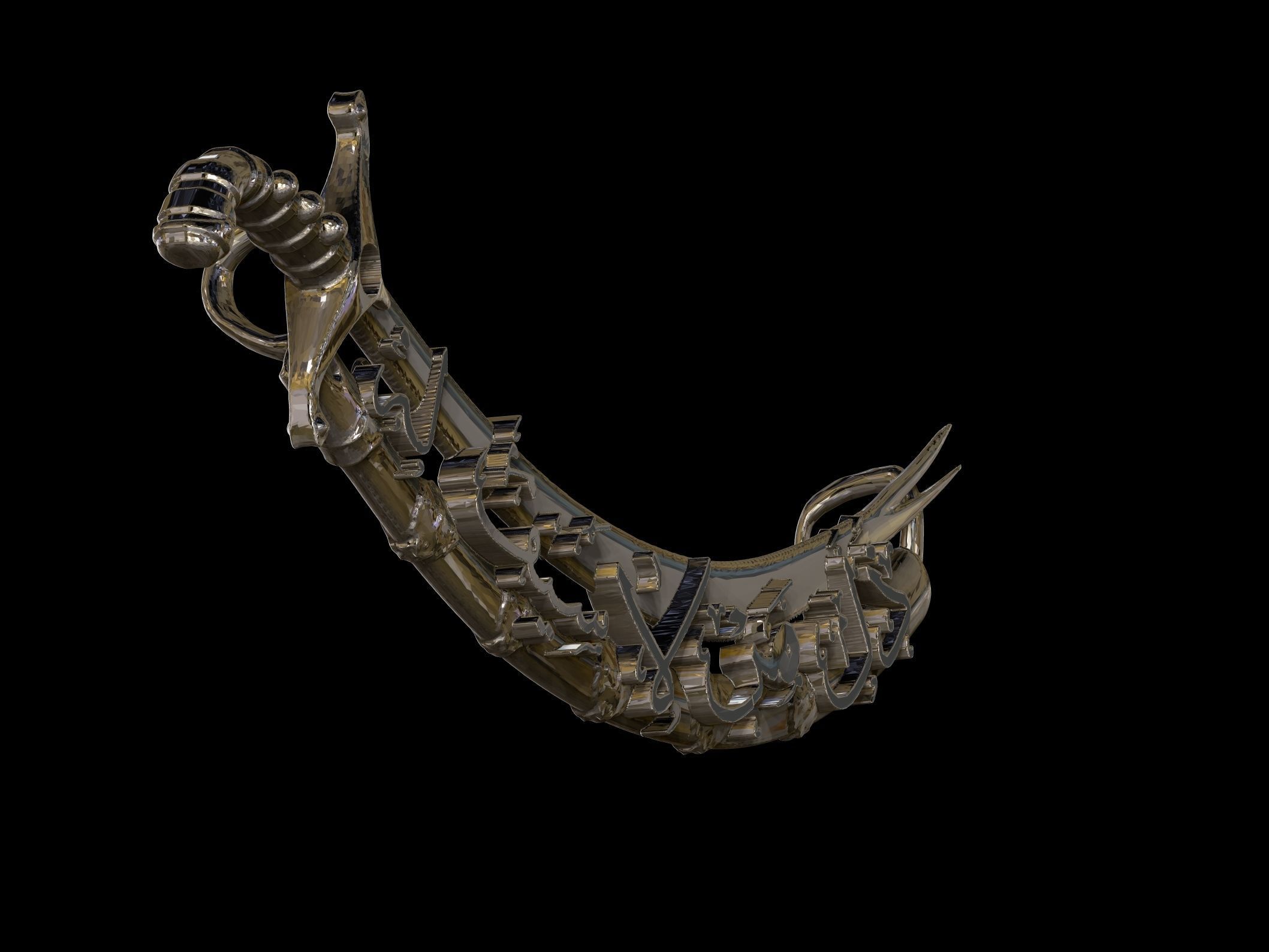 Arabic Sword pendant 3D print model_2