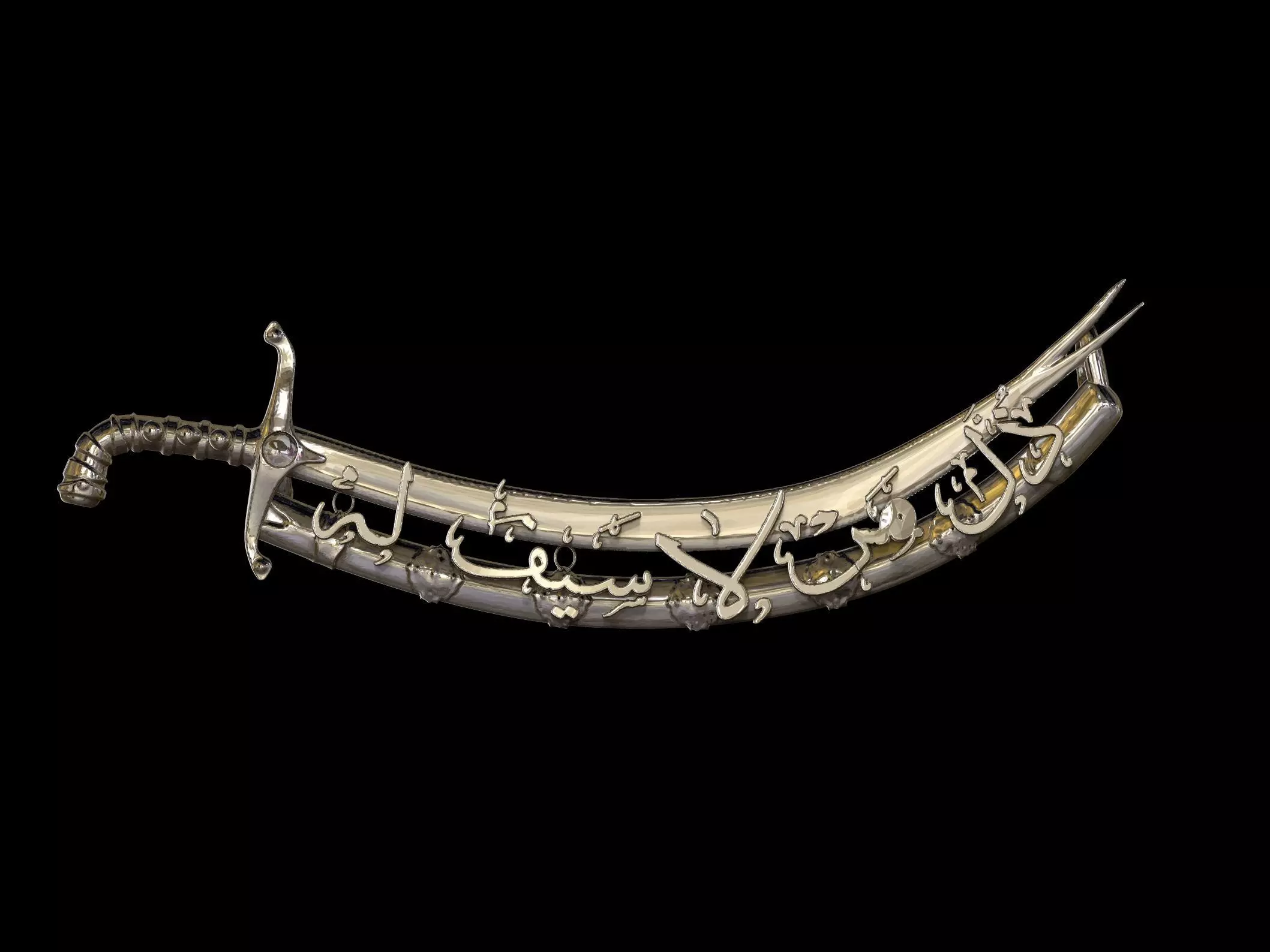 Arabic Sword pendant 3D print model_0