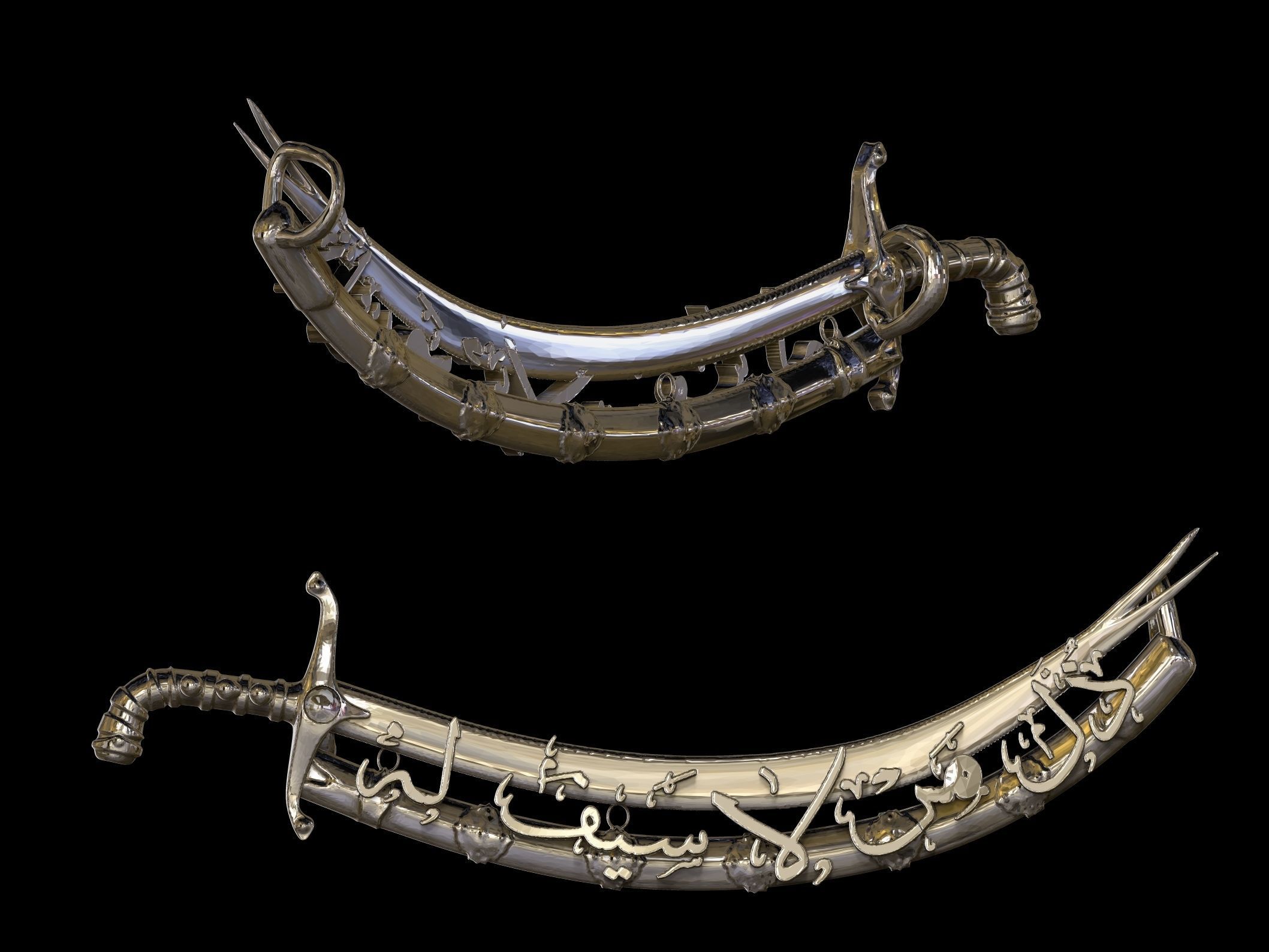 Arabic Sword pendant 3D print model_1