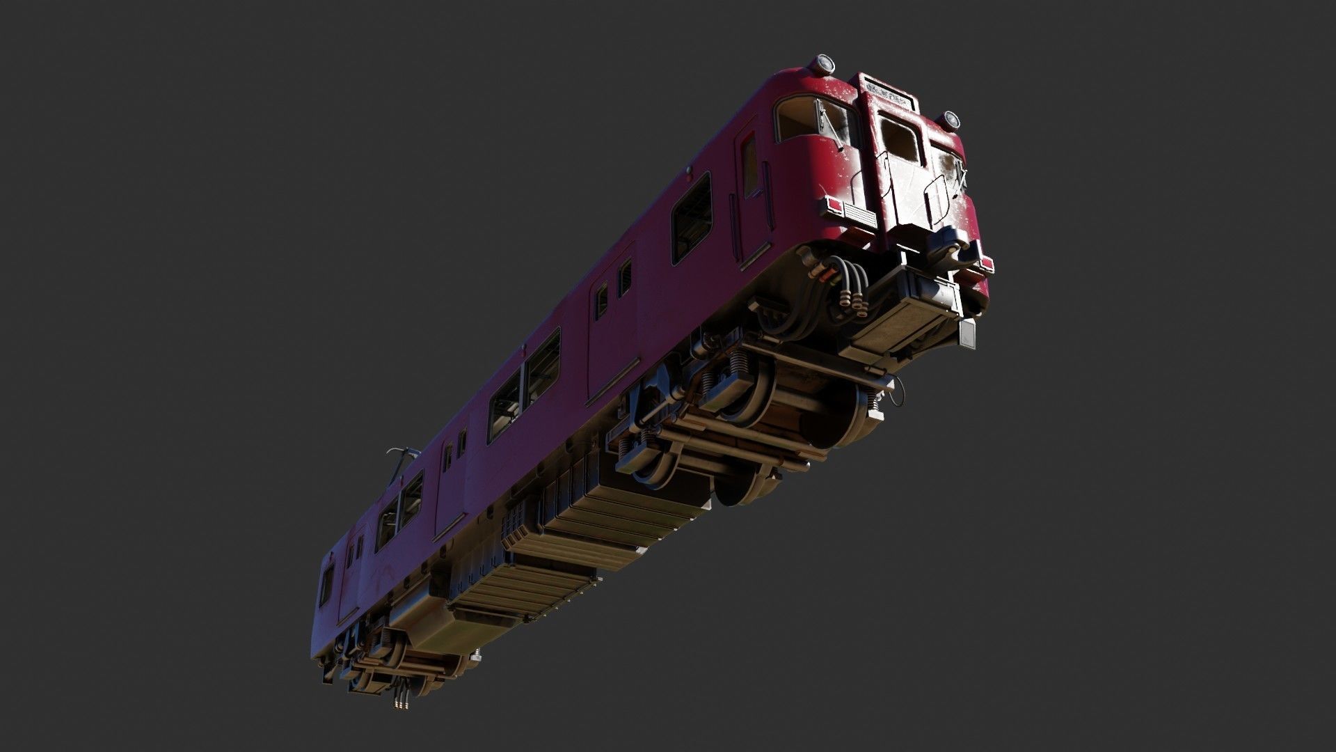 Japan Train Meitetsu 6000 Low-poly 3D model_12