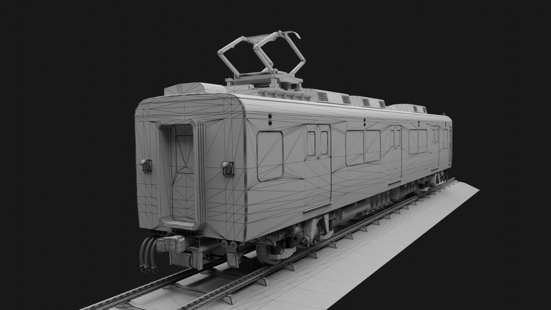 Japan Train Meitetsu 6000 Low-poly 3D model_25