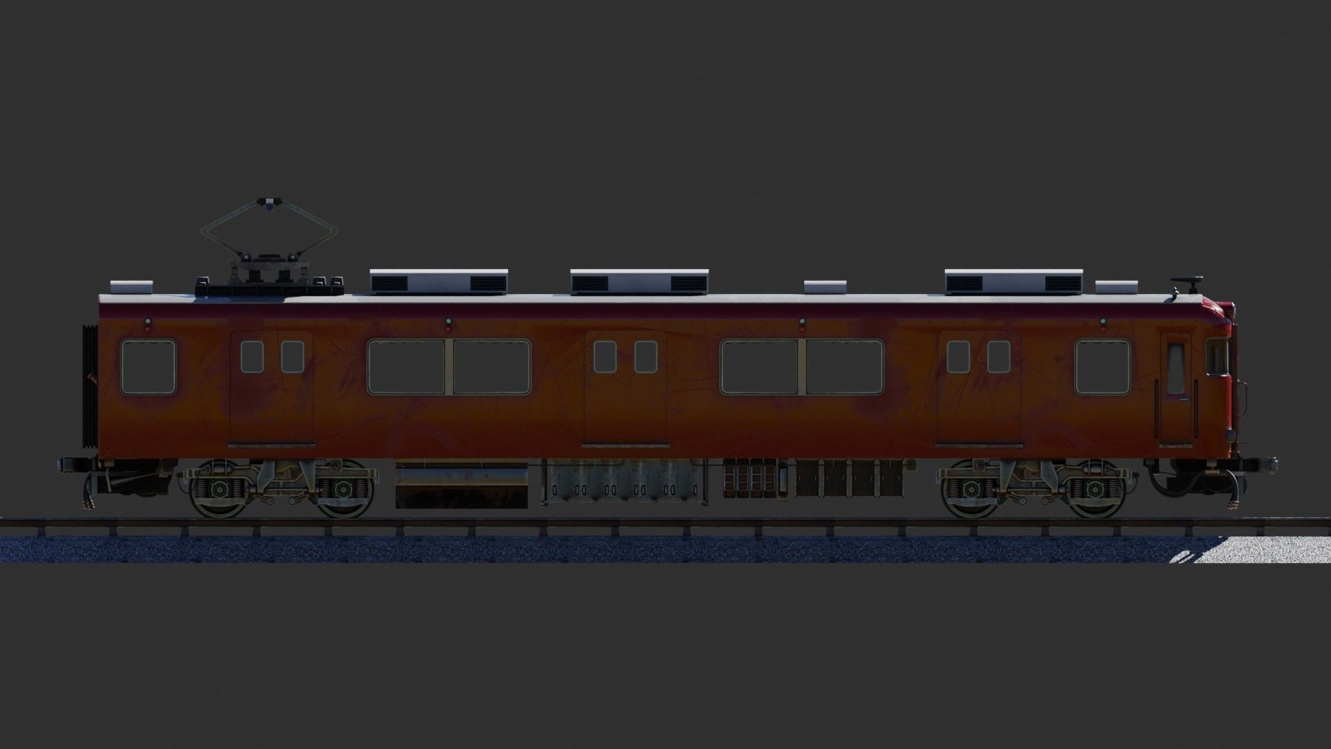 Japan Train Meitetsu 6000 Low-poly 3D model_5