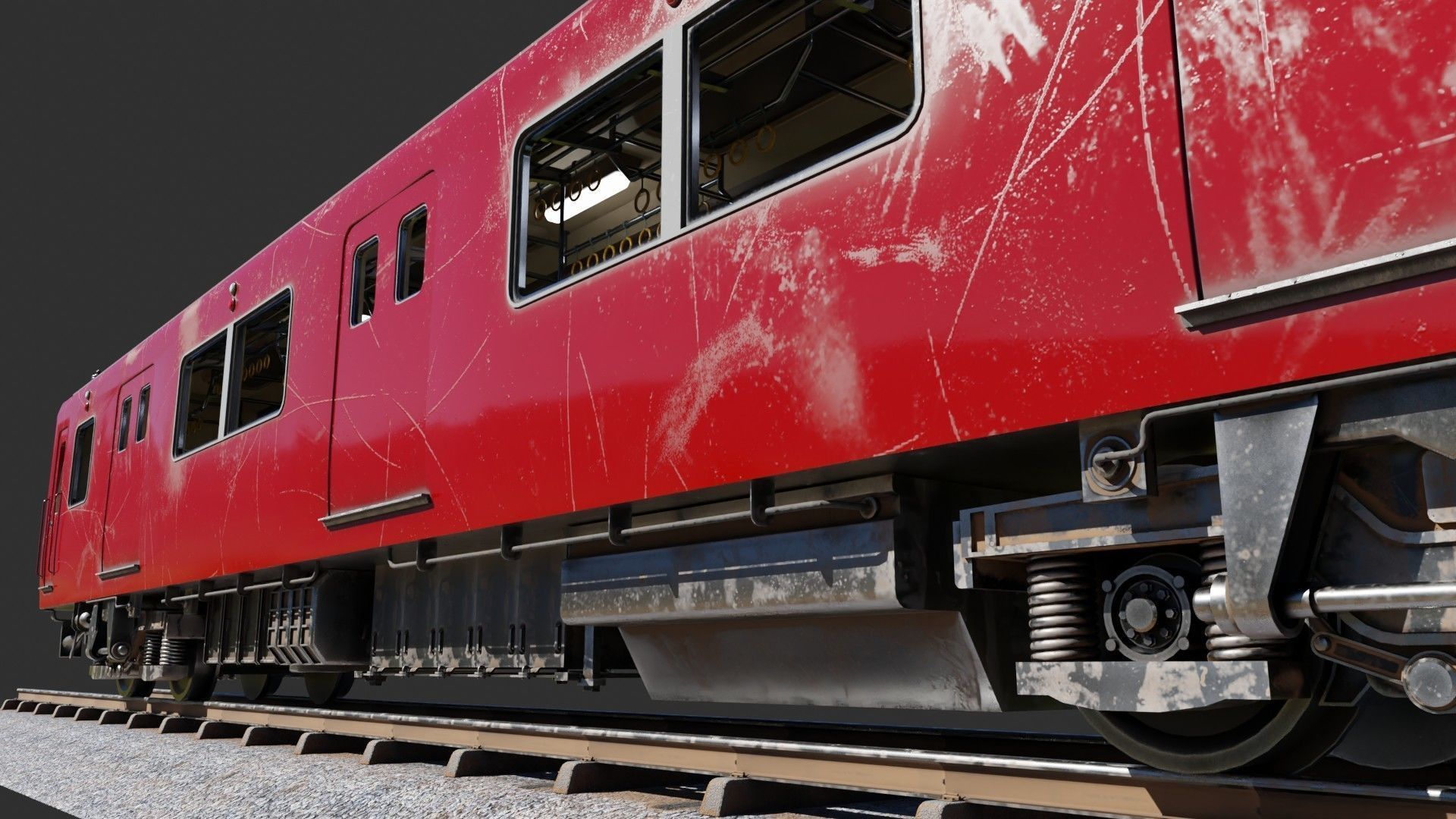 Japan Train Meitetsu 6000 Low-poly 3D model_11