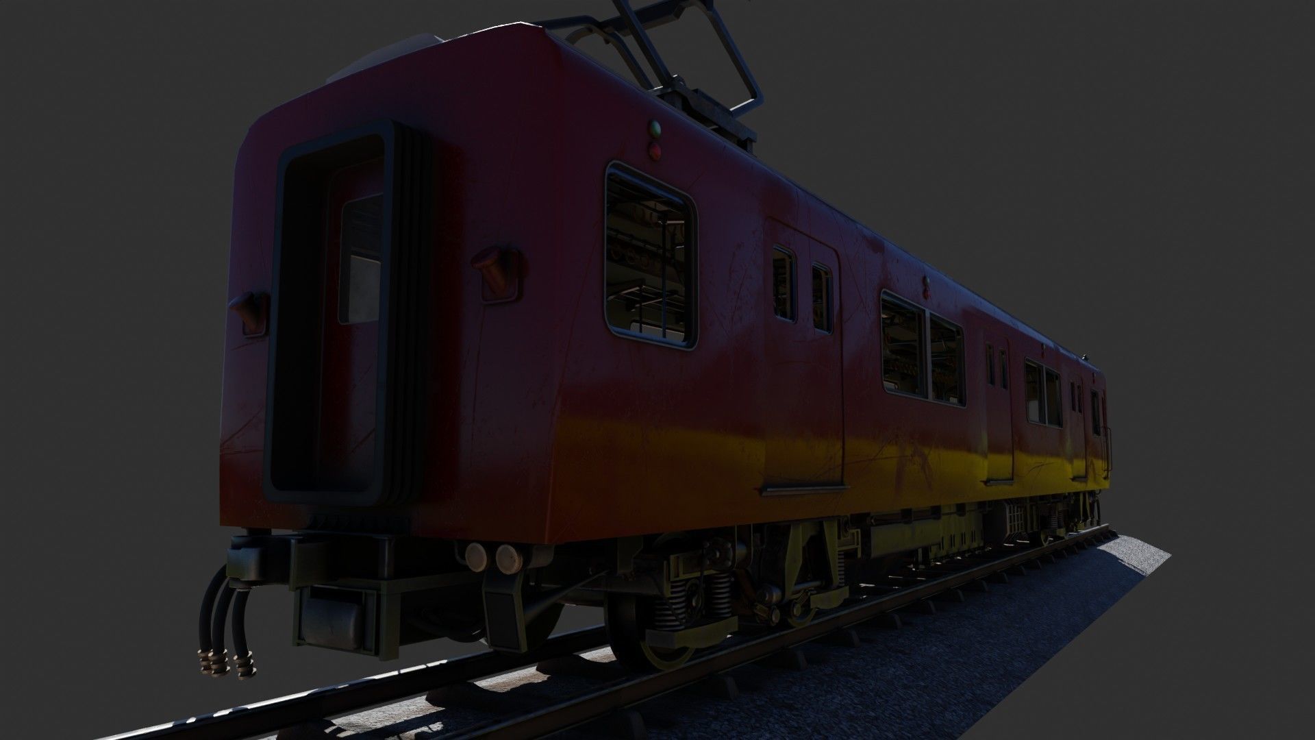 Japan Train Meitetsu 6000 Low-poly 3D model_16