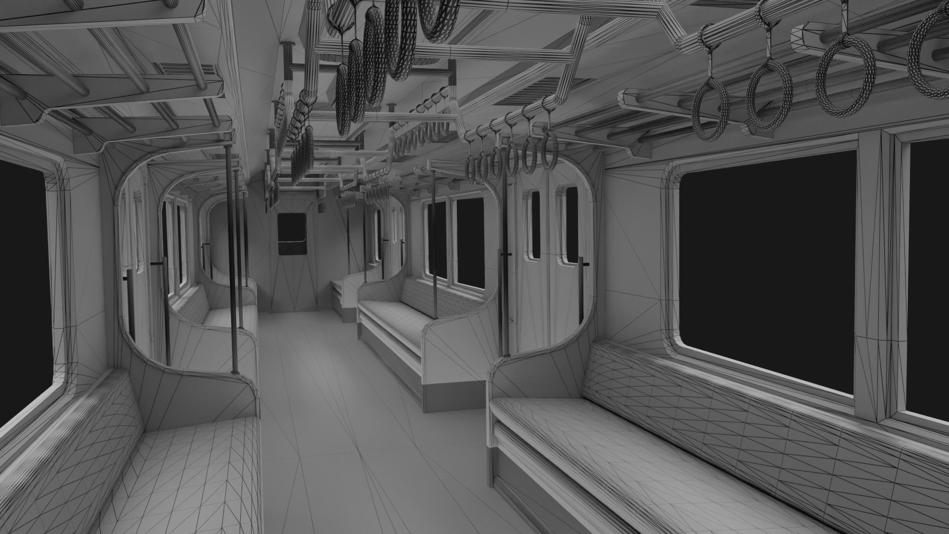 Japan Train Meitetsu 6000 Low-poly 3D model_27