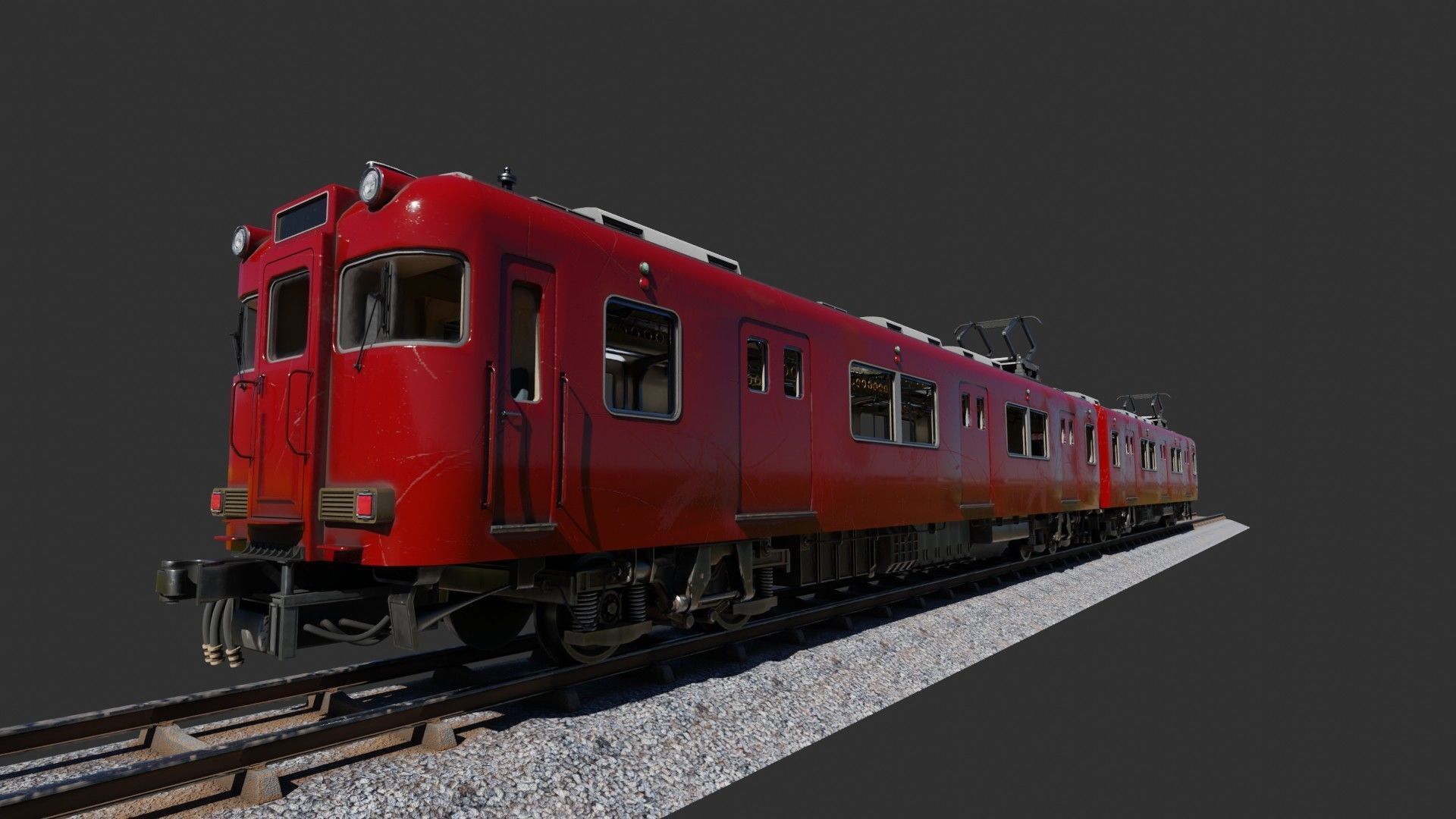 Japan Train Meitetsu 6000 Low-poly 3D model_10