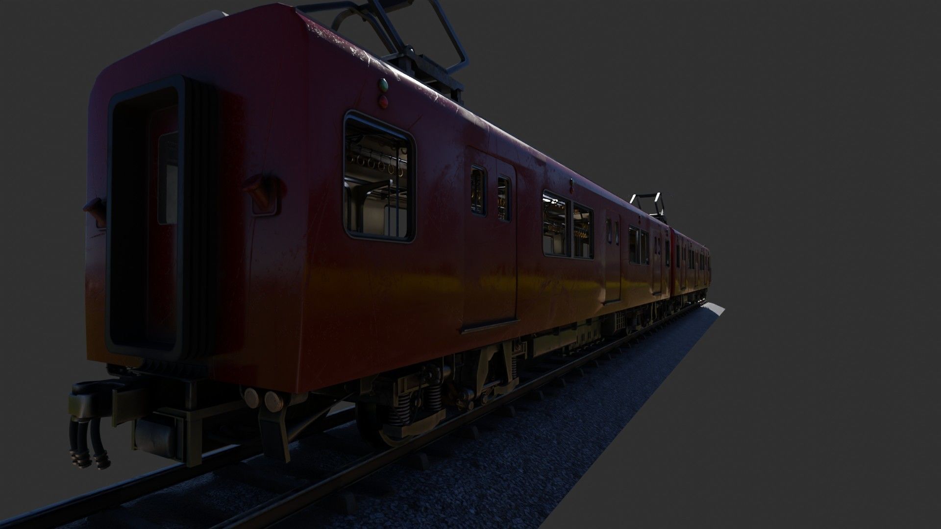 Japan Train Meitetsu 6000 Low-poly 3D model_14
