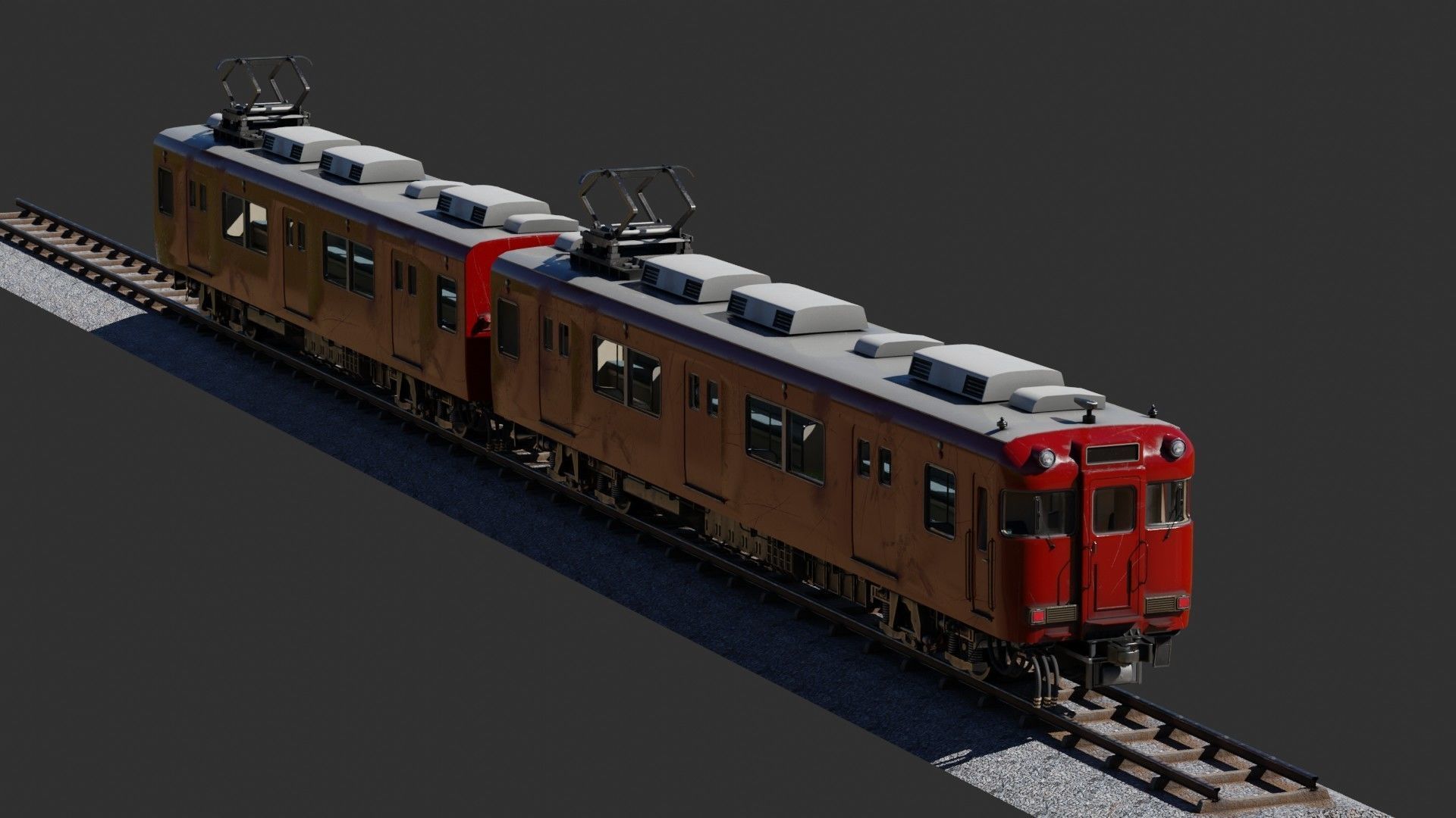 Japan Train Meitetsu 6000 Low-poly 3D model_1