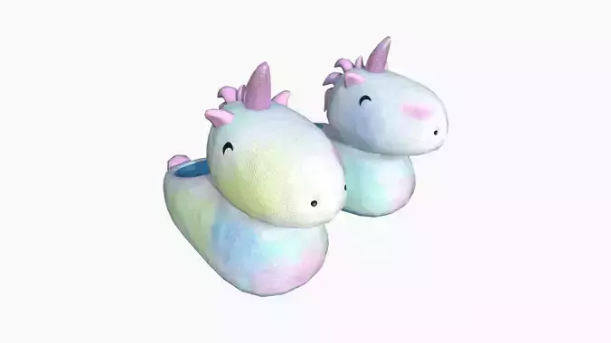 Slippers E10 Colored Unicorn - Costume Character Design Low-poly 3D model