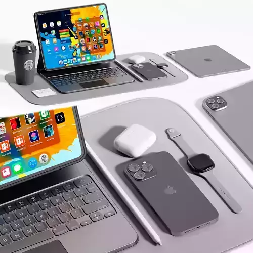 Apple Set Apple Set 2 ipad pro keyboard case 3D model | CGTrader