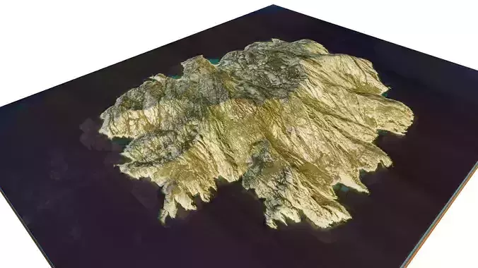 Montecristo Island 3d model terrain Low-poly 3D model