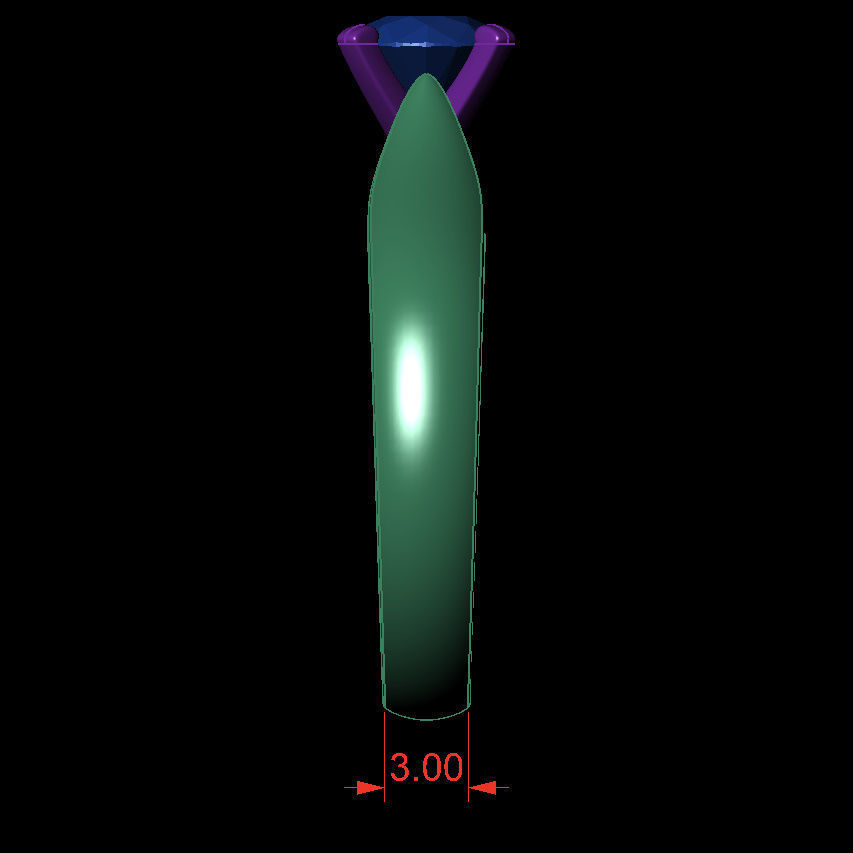 Round 0-75-CT Quarter Round Profile Shank Width 3mm 3D print model_5
