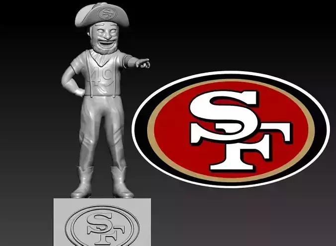 NFL - SAN FRANCISCO 49ERS FOOTBALL MASCOT STATUE - 3D PRINT