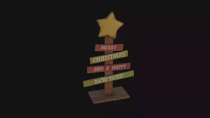 Christmas Tree Decoration Low-poly 3D model