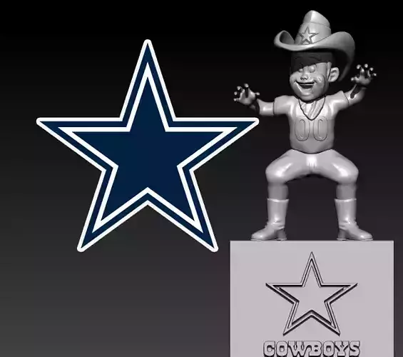 NFL - DALLAS COWBOYS FOOTBALL MASCOT STATUE - 3D PRINT 3D print model
