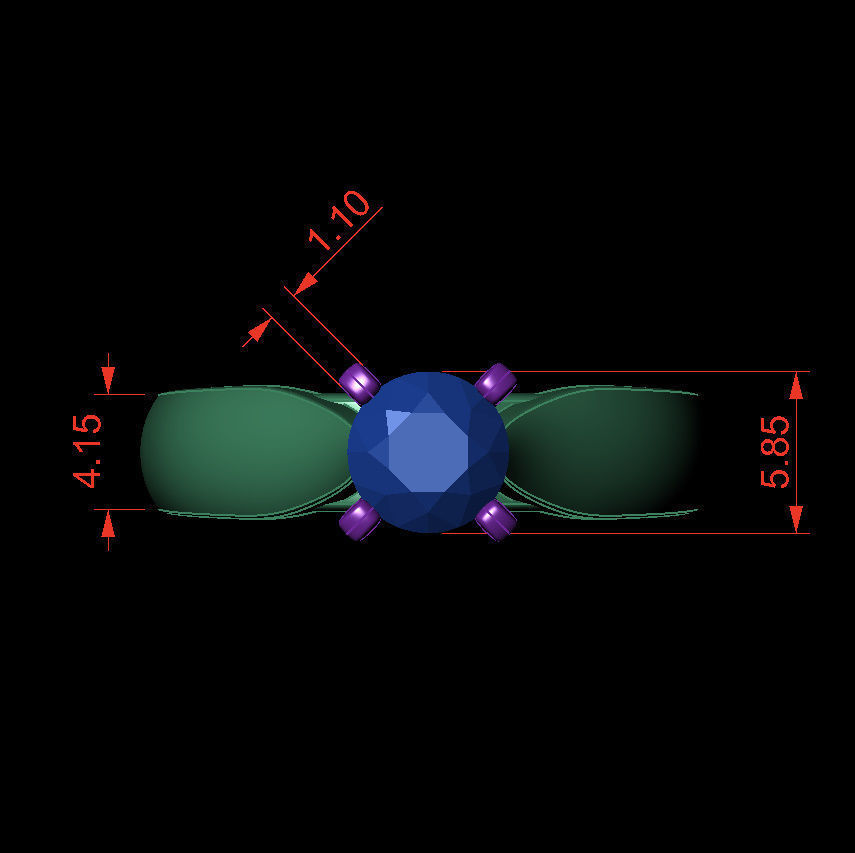 Round 0-75-CT Quarter Round Profile Shank Width 3-5mm 3D print model_3