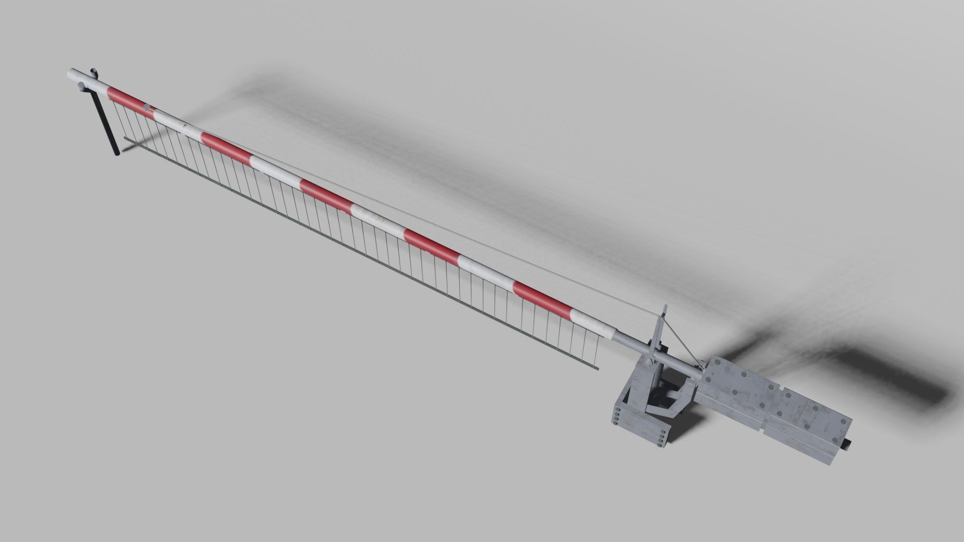 Railway crossing gate Low-poly 3D model_5
