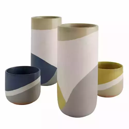 Modern abstract design vases 3D model