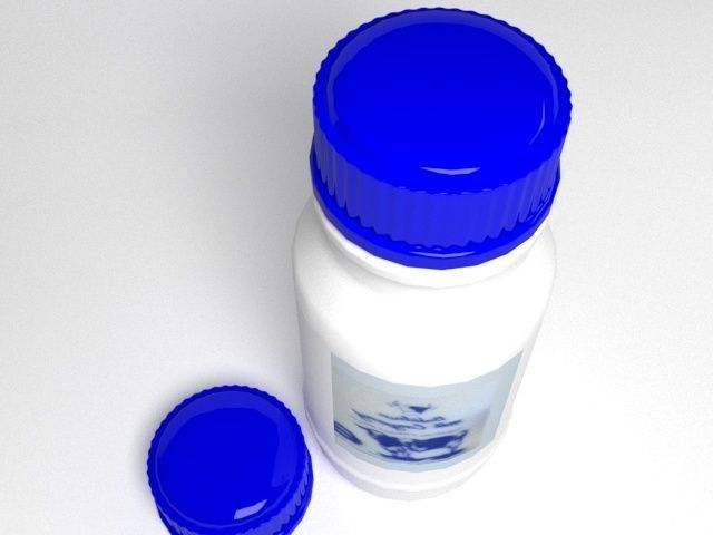 milk bottle  Low-poly 3D model_1