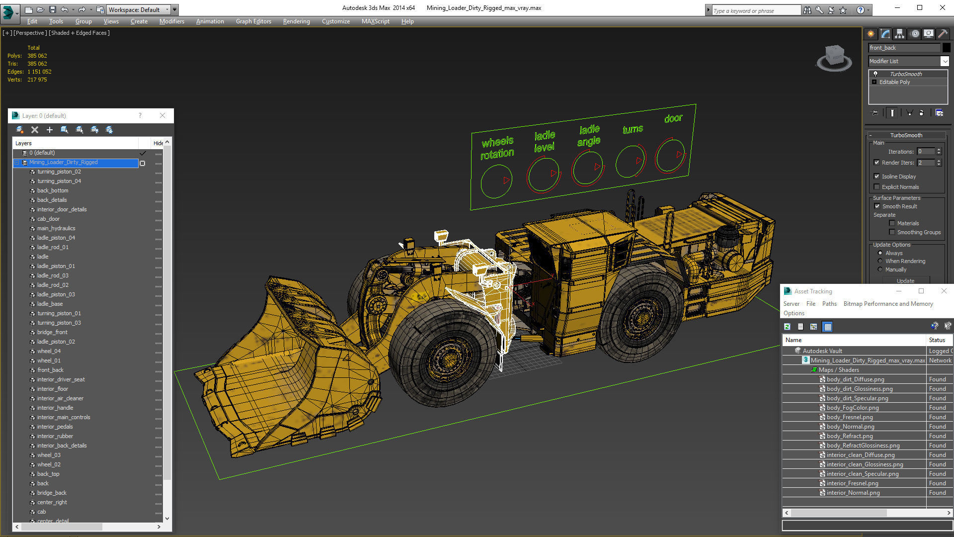 Mining Loader Dirty Rigged 3D model_33