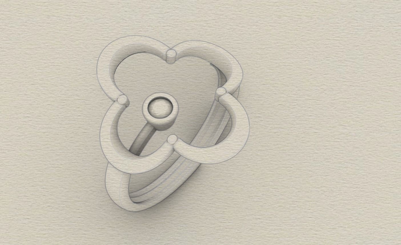 Minimal flower ring  3D print model_5