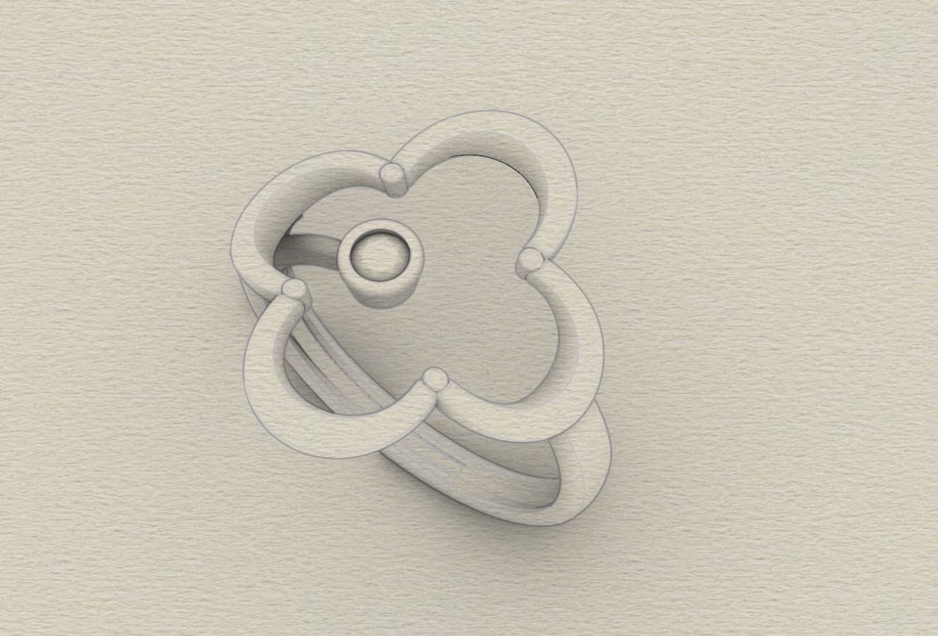 Minimal flower ring  3D print model_4