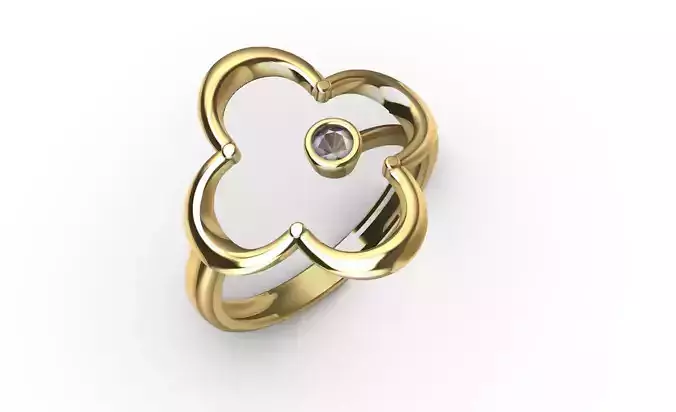 Minimal flower ring 