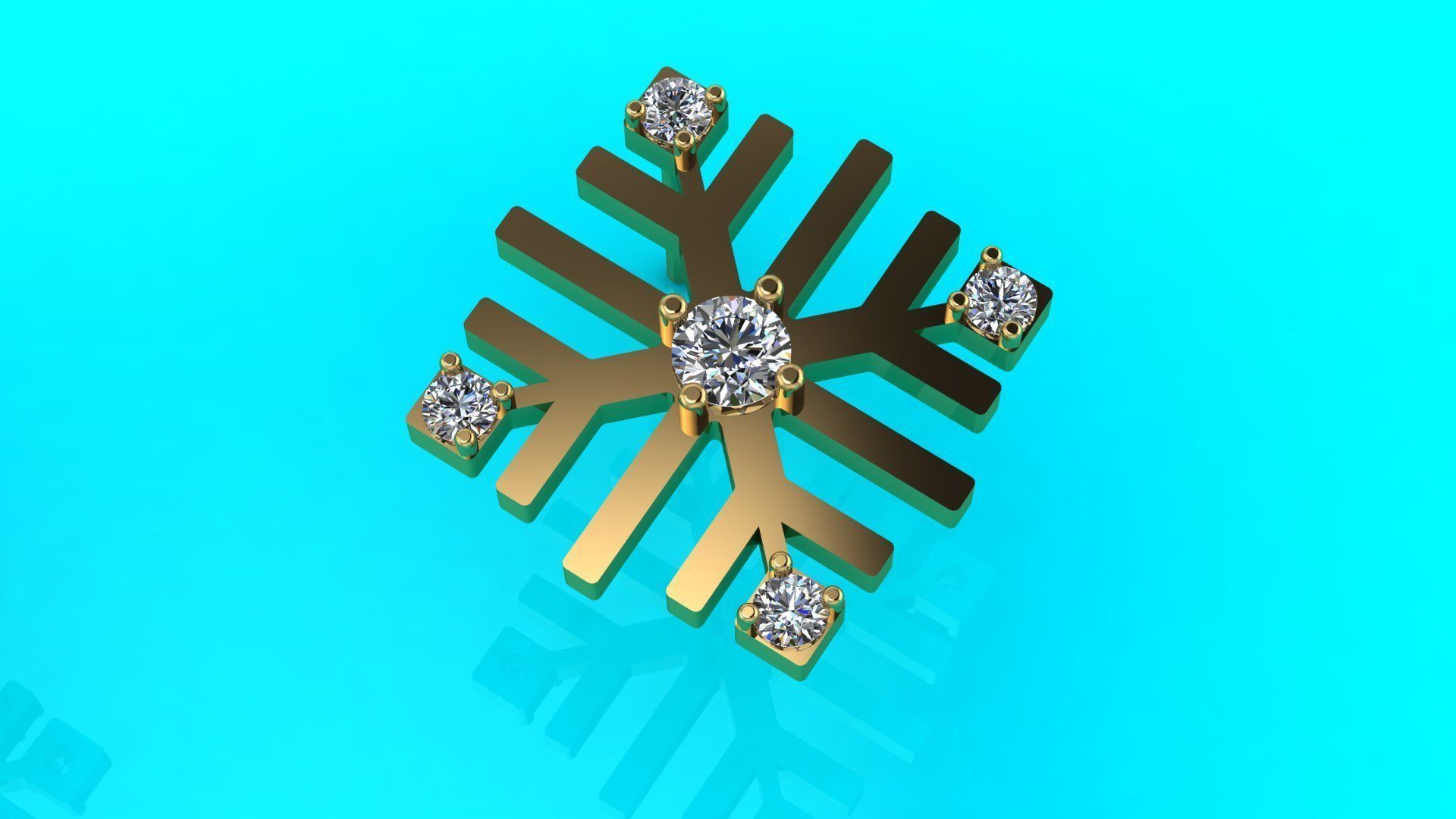 Nice snowflake pack - 4 pendants and 4 stud earrings 3D print model_7