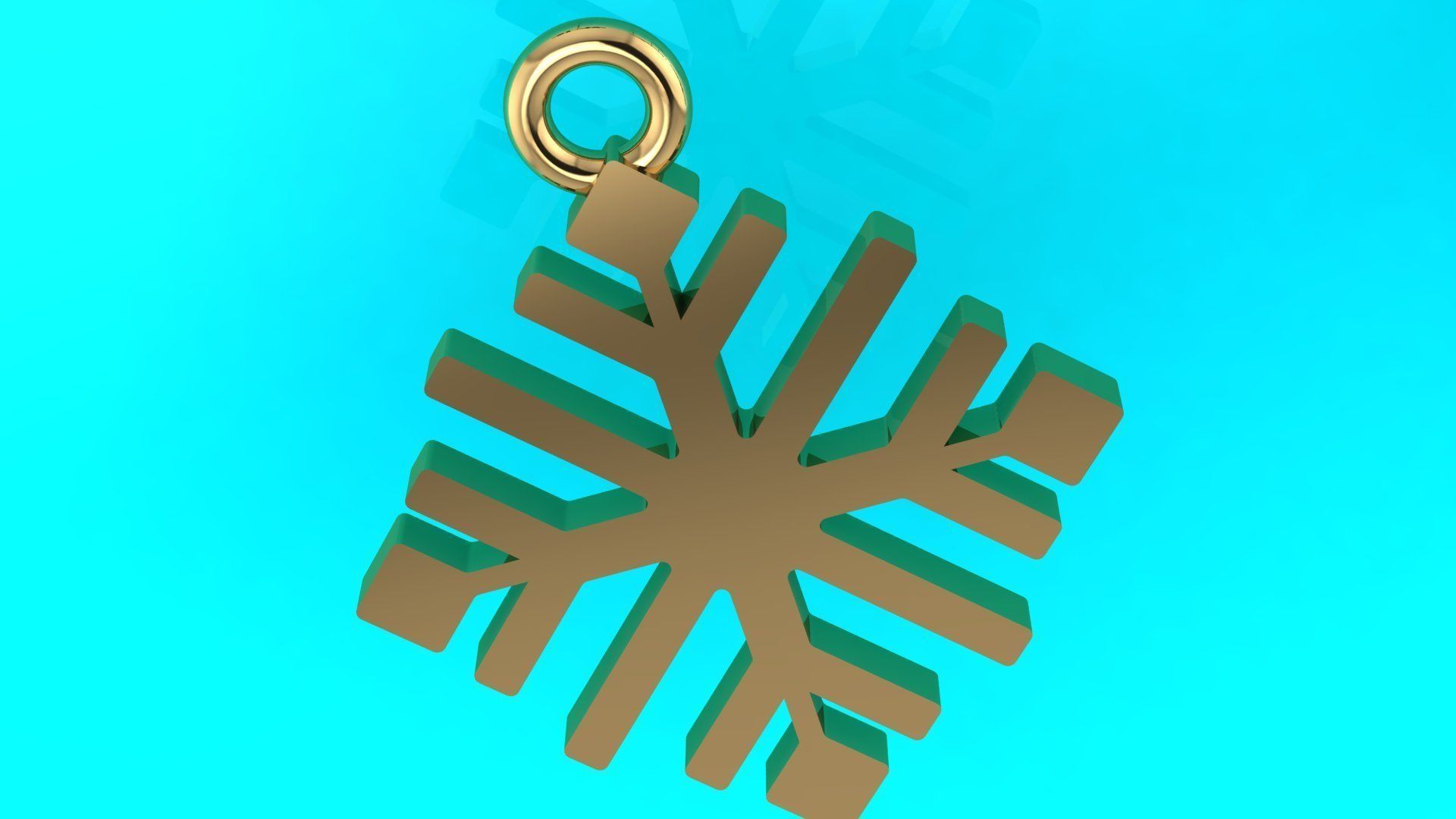 Nice snowflake pack - 4 pendants and 4 stud earrings 3D print model_2