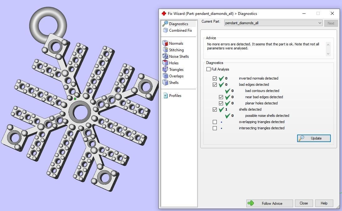Nice snowflake pack - 4 pendants and 4 stud earrings 3D print model_23