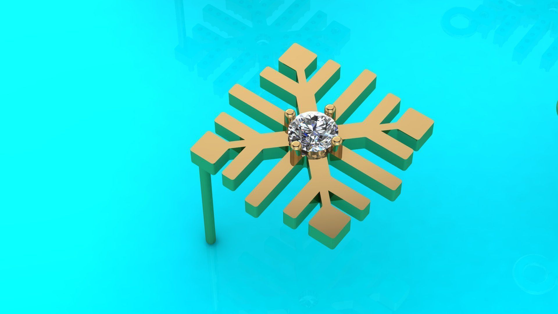 Nice snowflake pack - 4 pendants and 4 stud earrings 3D print model_6