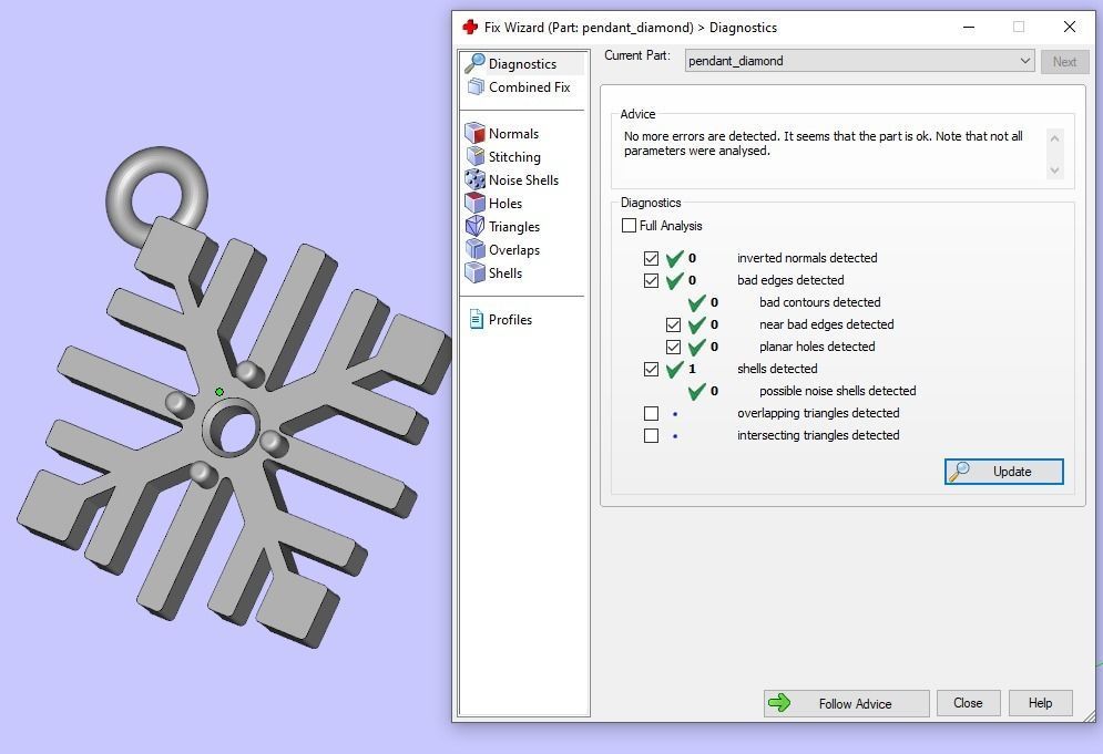 Nice snowflake pack - 4 pendants and 4 stud earrings 3D print model_21