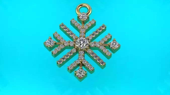 Nice snowflake pack - 4 pendants and 4 stud earrings 3D print model