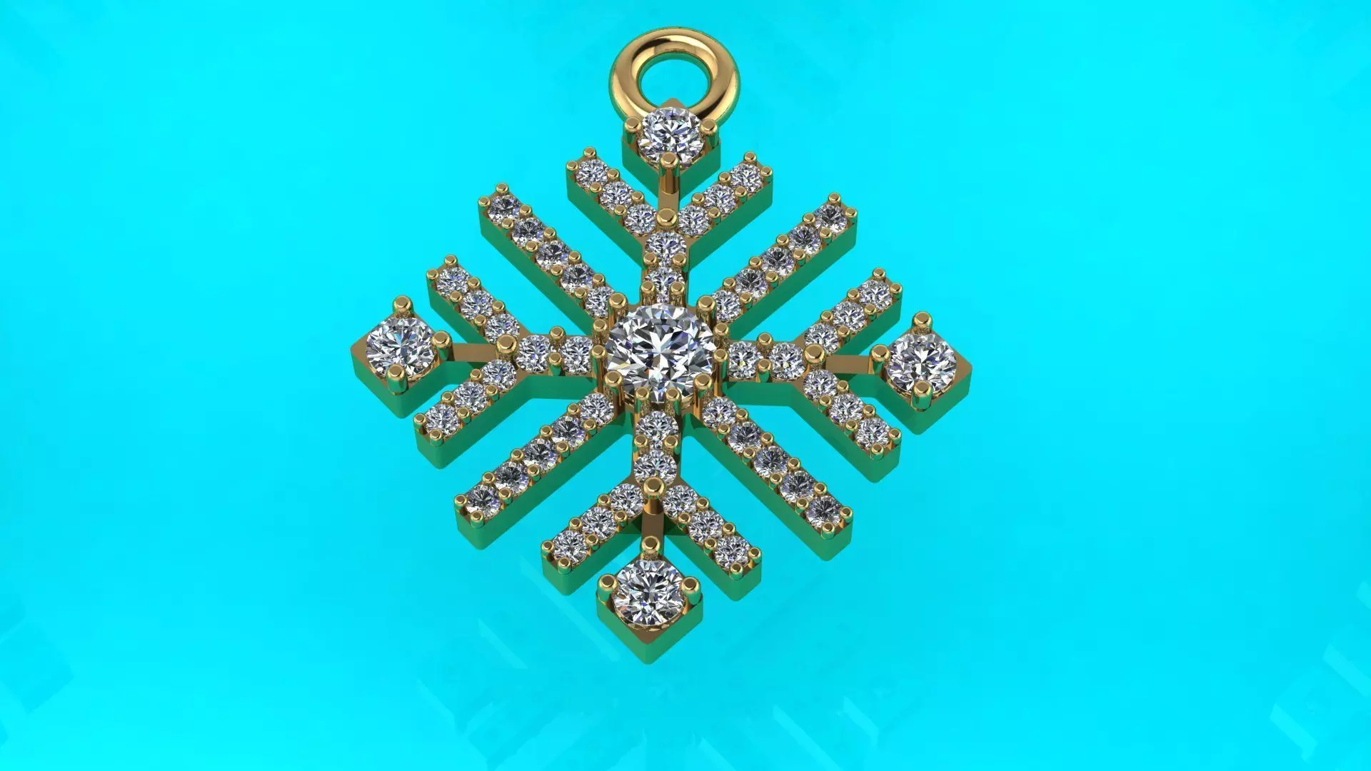 Nice snowflake pack - 4 pendants and 4 stud earrings 3D print model_0