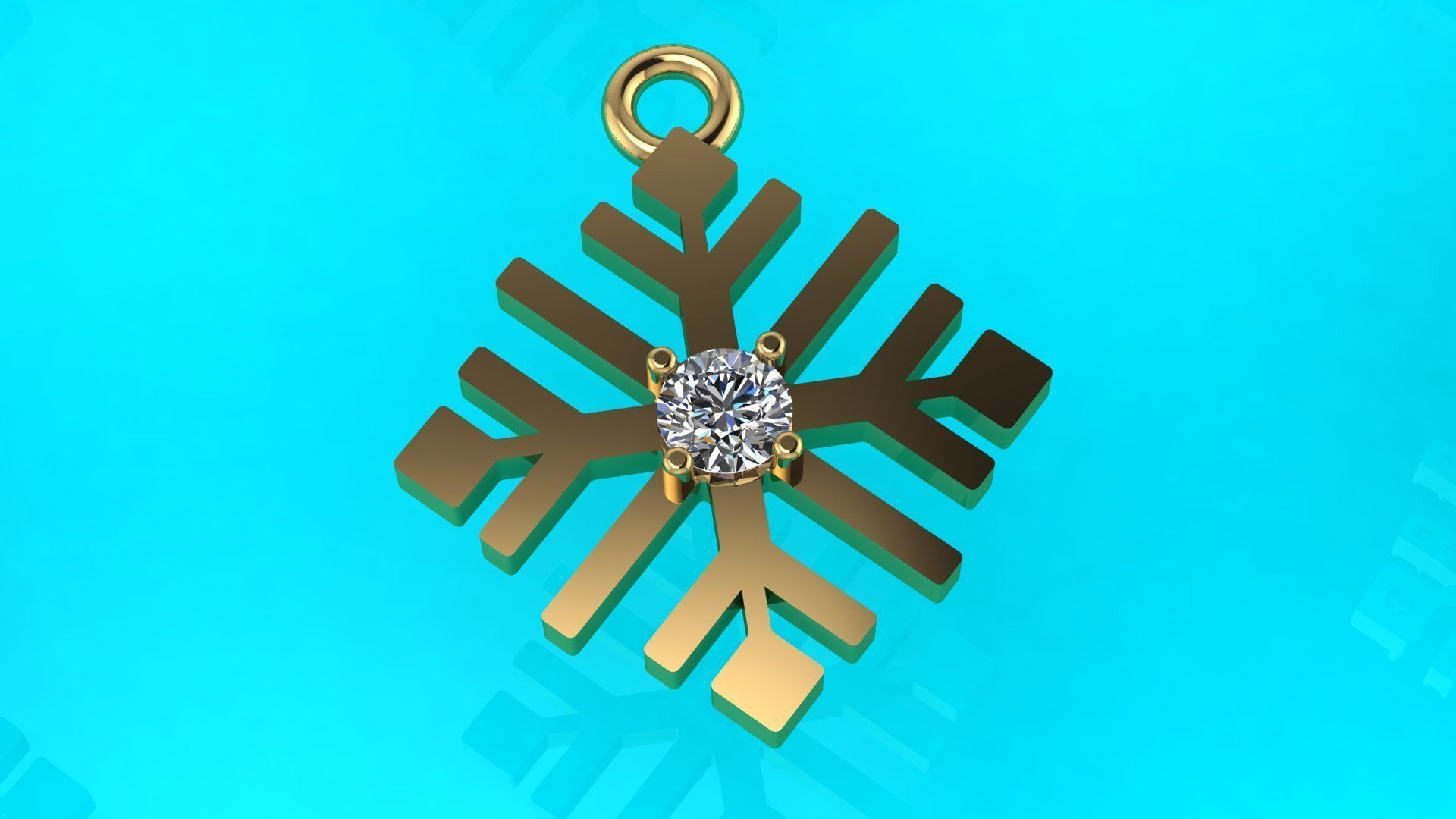 Nice snowflake pack - 4 pendants and 4 stud earrings 3D print model_1