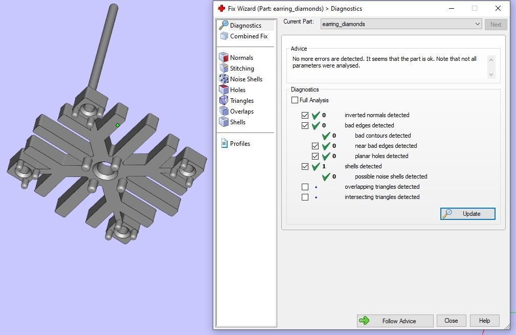 Nice snowflake pack - 4 pendants and 4 stud earrings 3D print model_18