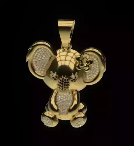 MEDALLA DE KOALA  CON FLOR - KOALA PENDANT WITH FLOWER