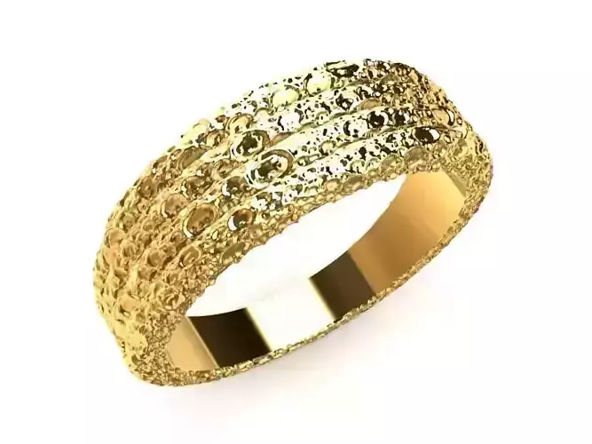 ladies ribbed crater texture ring band us size 7