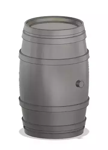 Scale models of 30 50 and 100 Liter Wood Barrels  3D print model