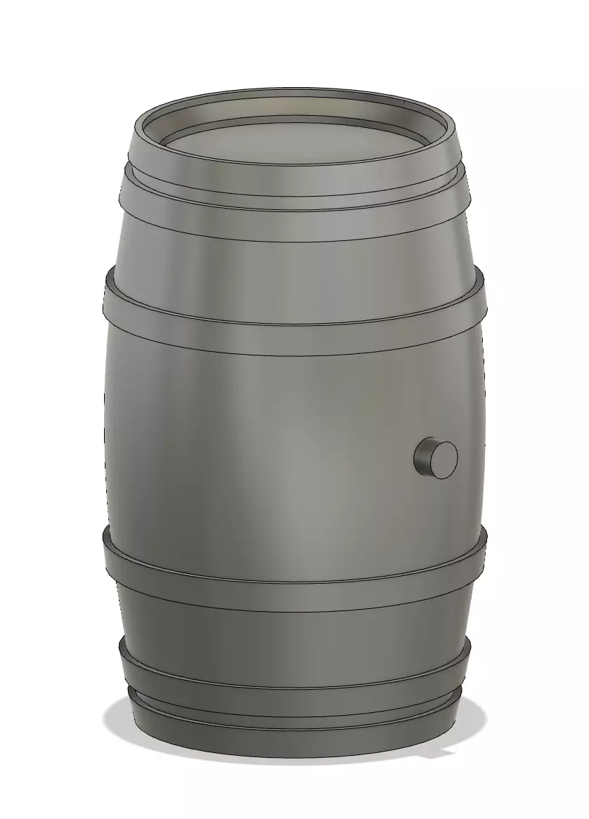 Scale models of 30 50 and 100 Liter Wood Barrels 3D print model_0