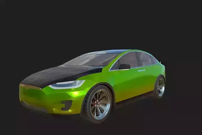 Tesla Model X 2016 Custom car Low-poly 3D model