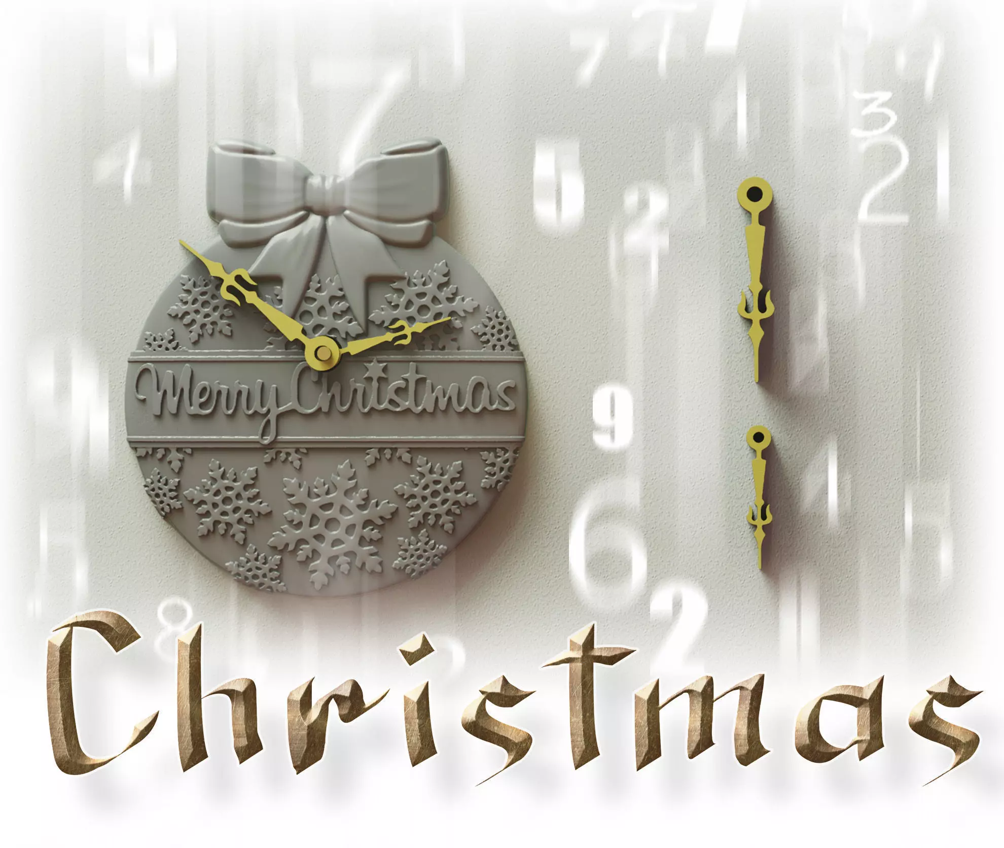 Christmas clock 3D print model_0
