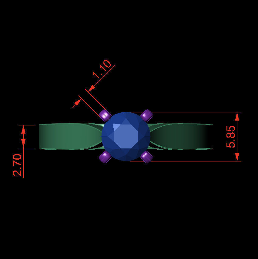 Round 0-75-CT Flat Profile Round Shank Width 2-4mm 3D print model_5