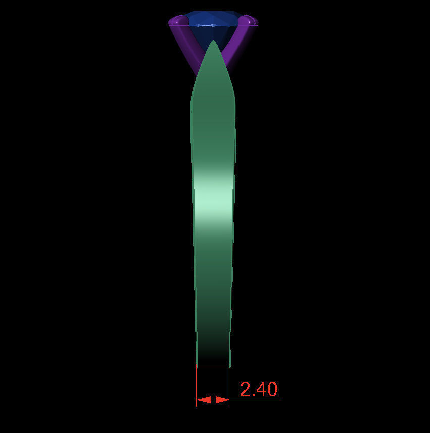 Round 0-75-CT Flat Profile Round Shank Width 2-4mm 3D print model_4