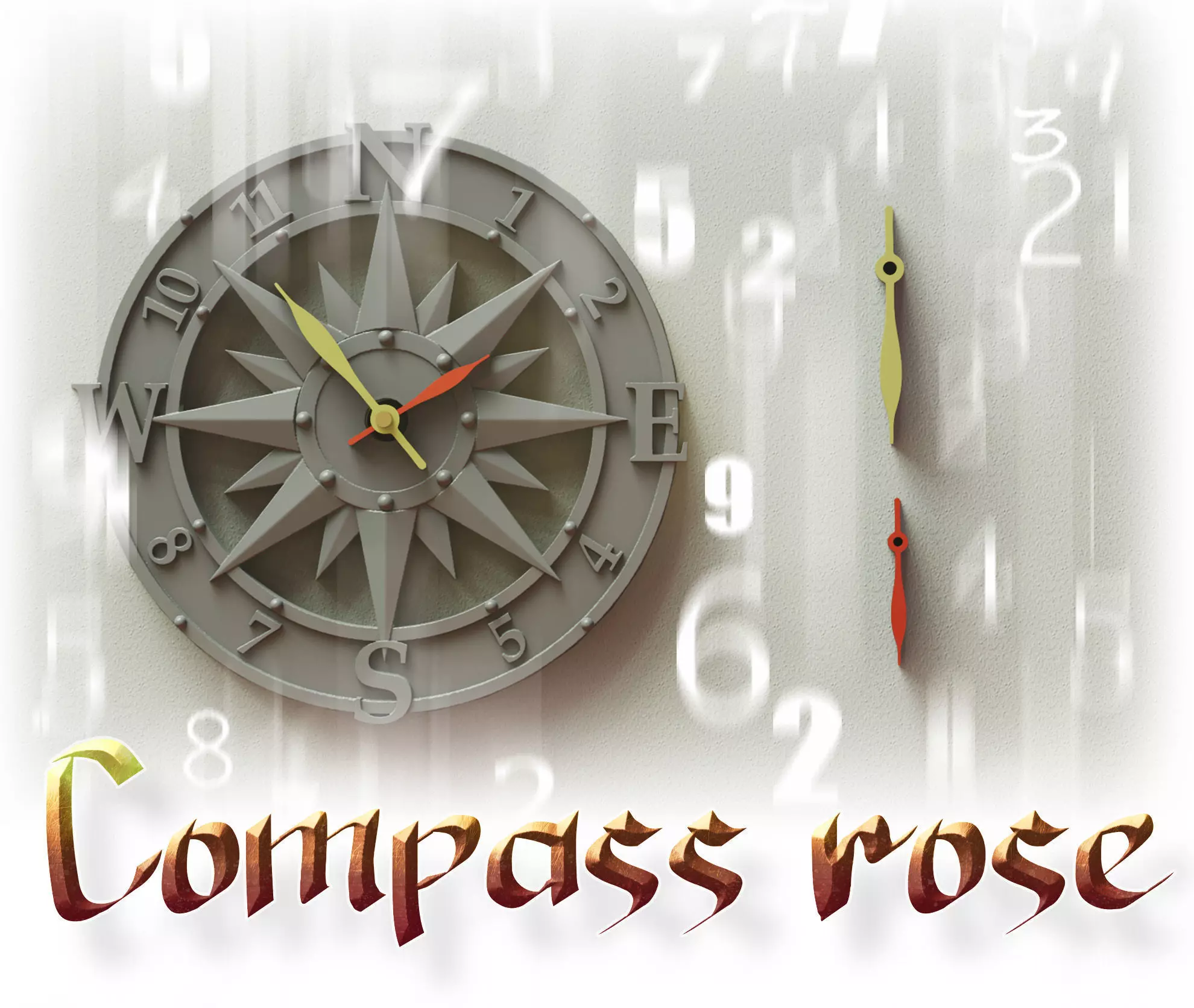 Compass rose clock 3D print model