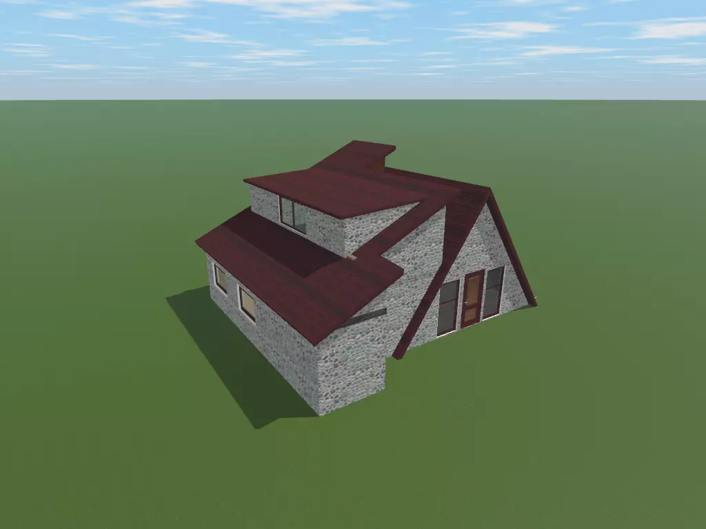Extreme roof house Free 3D model