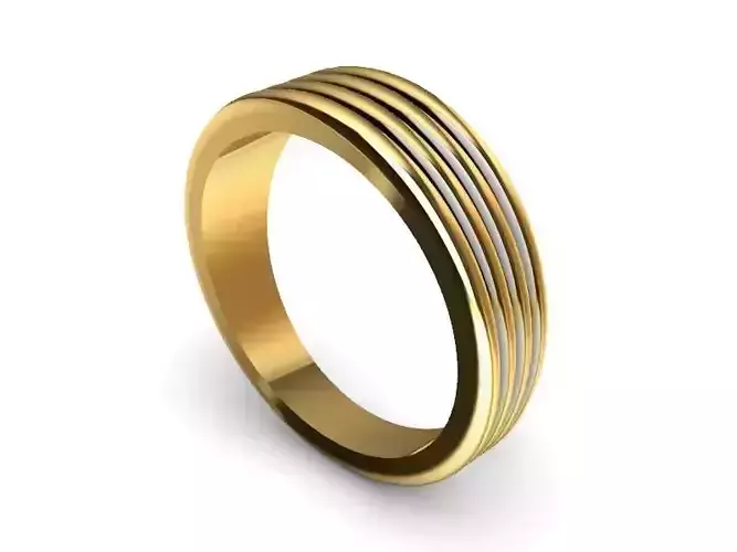 ladies taper flute ring band us size 7 3D print model