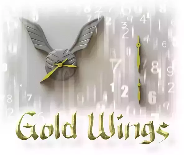 Gold wings clock